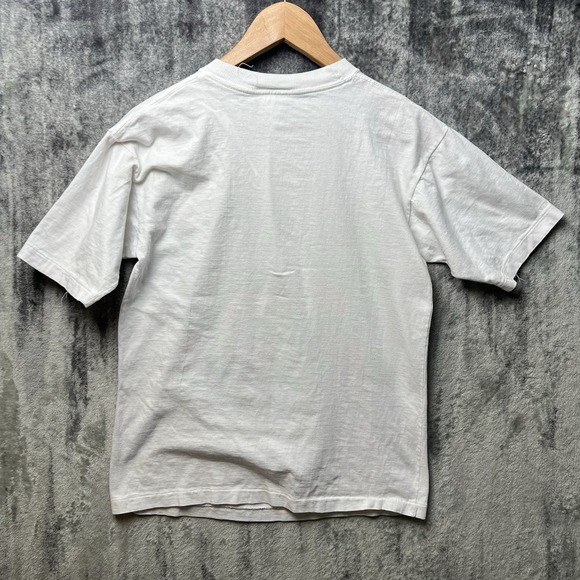 Vintage 80s 90s Italian Boys Surf Shirt Single Stitch White Neon Graphic Size S - Picture 6 of 6